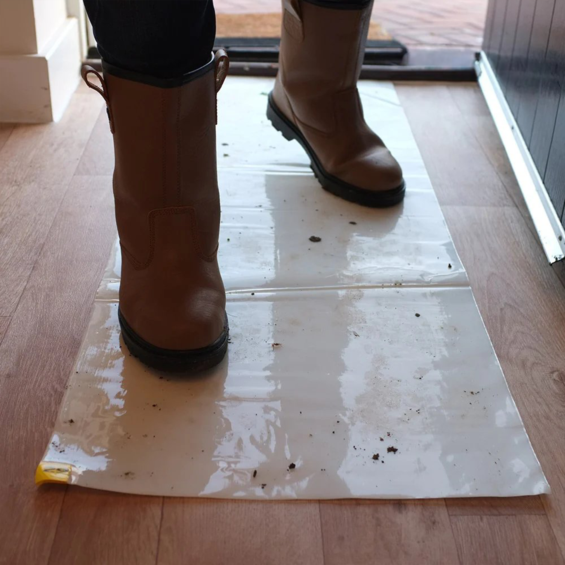 Tapis Collant Anti-Bactérien Blanc - 30 Feuilles - 0.45m x 0.9m (Lot de 4 Tapis)