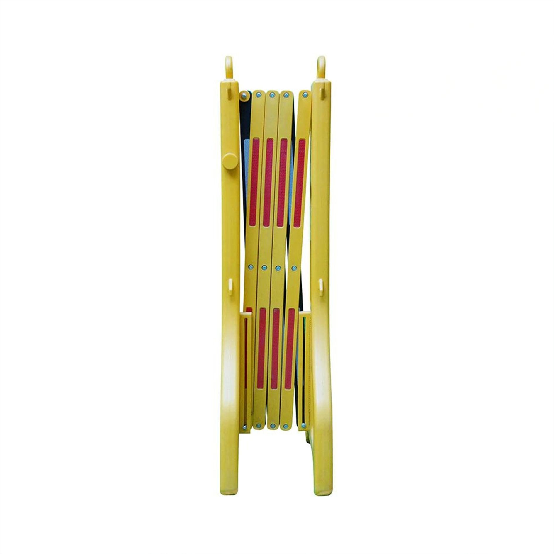 Barrière Extensible Jaune Plastique Lestable 2.45m dépliée