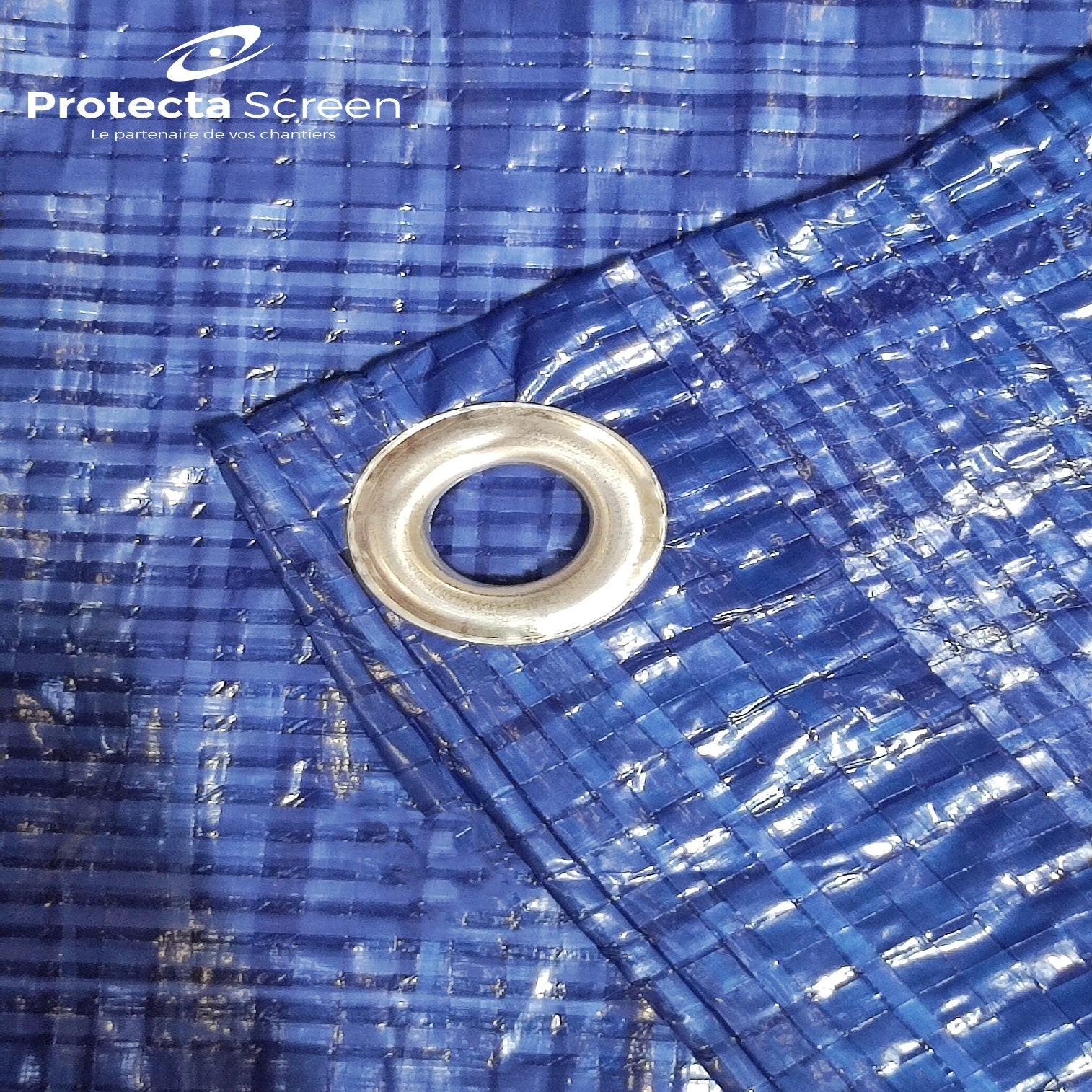 Bâche multi-usage ultra-légère polyéthylène bleue 65g/m² 2mX3m