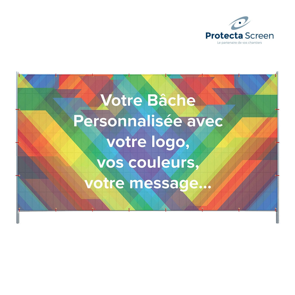 Bâche Micro-Perforée Impression Personnalisée 1.76m x 3.38m Non Feu